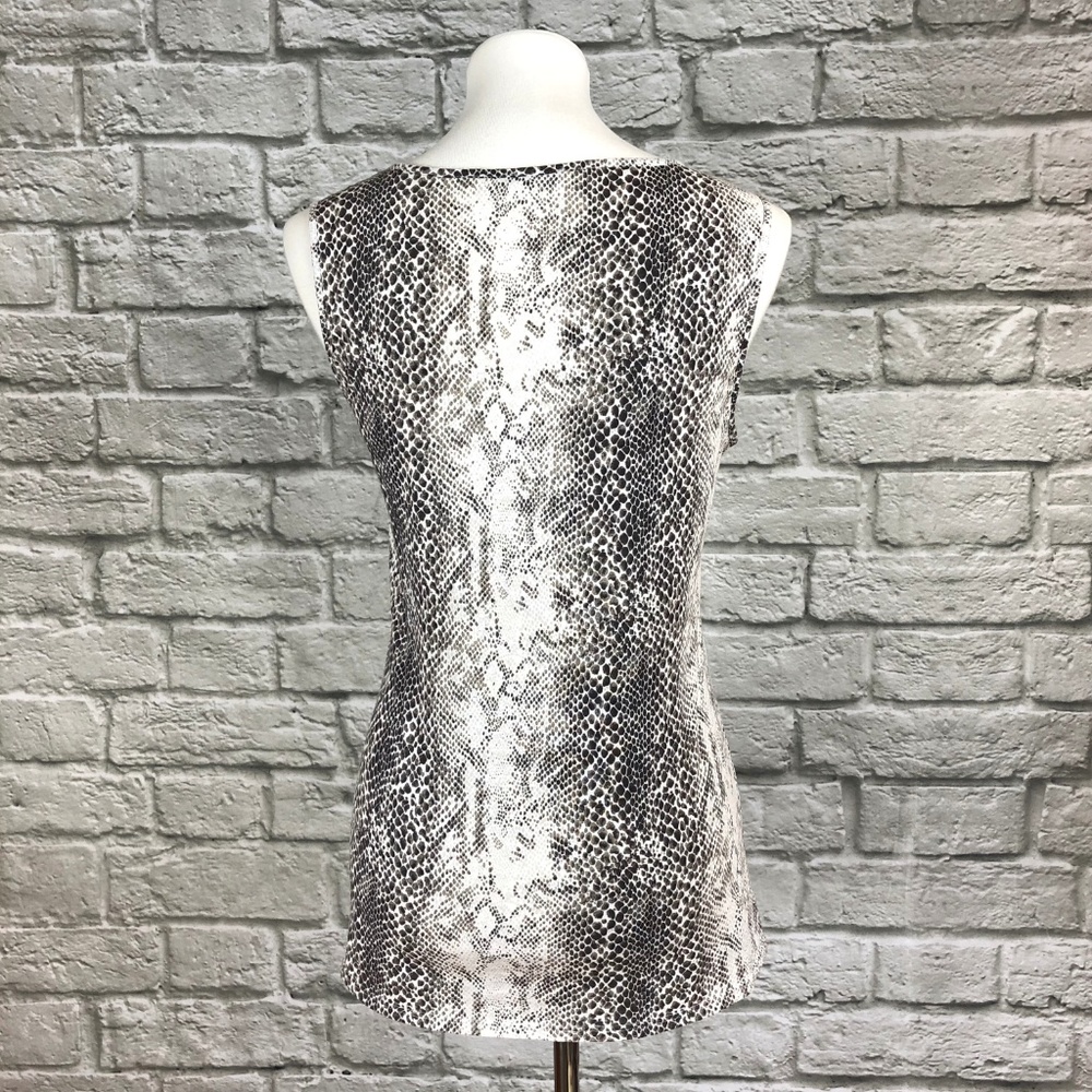 Tahari Python Snake Print Ruffle Tank - image 5